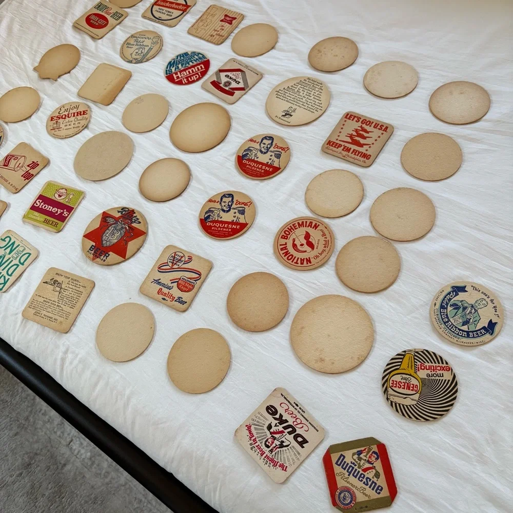 Vintage Beer coaster 1930’s - 60s brewery cardboard collection lot of 45